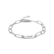 Bracelet Pétales de Fleurs avec Prénoms [Chaîne à Trombones / Argent 925]