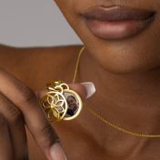 Diamond Blossom Photo Necklace [18K Gold Vermeil]