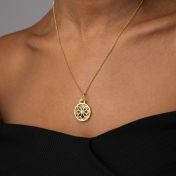 Diamond Blossom Photo Necklace [18K Gold Vermeil]