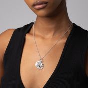 Diamond Blossom Photo Necklace [Sterling Silver]