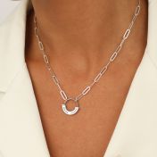 Collana Personalizzabile Amy con Cerchio e Catena a Maglie [Argento 925]