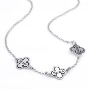 Personalized Four Leaf Clover Necklace [Sterling Silver]