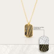 Collier Silhouette Carte en Petite Plaque [Vermeil 18ct]