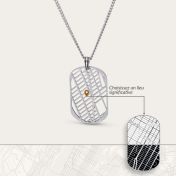 Collier Plaque Carte pour Homme [Argent 925]