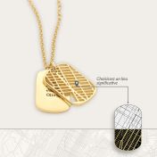 Collier Plaque Carte Gravée [Vermeil 18ct]