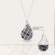Threads Of Life Silhouette Map Necklace [Silver]