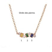 Collier Flux d'Amour Avec Pierres De Naissance [Plaqué Or Rose 18ct]