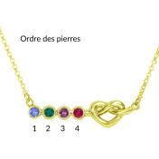 Collier Liens du Coeur avec Pierres de Naissance [Vermeil 18ct]