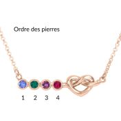 Collier Liens de Coeur Avec Pierres [Plaqué Or Rose 18ct]