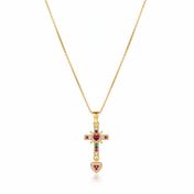 Devotion Heart Cross Necklace [Gold Plated]