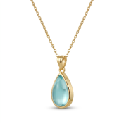 Aqua Dewdrop Necklace [Gold Plated]