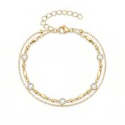 Layered Starlight Bar Bracelet [Gold Plated]