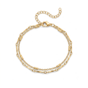 Eternal Bar Layered Bracelet [Gold Plated]