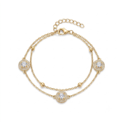 Halo Double Strand Bracelet [Gold Plated]