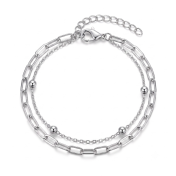 Paperclip Link Layered Bracelet