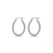 Ellipse Beaded Hoop Earrings
