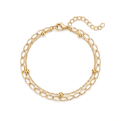 Oval Link Layered Bracelet [Gold Plated]