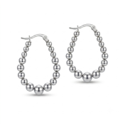 Pear Beaded Hoop Earrings