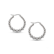 Graduated Beaded Hoop Earrings