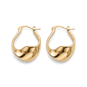 Sculpted Hoop Earrings [Gold Plated]