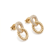 Dual Horizon Earrings [Gold Plated]