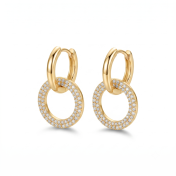 Interlocking Hoop Earrings [Gold Plated]