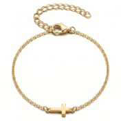 Sideways Cross Devotion Bracelet [Gold Plated]