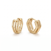 Urban Cage Huggie Earrings [Gold Plated]