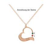 Starkes Herz Namens- und Geburtssteinkette [750er rosévergoldet] 