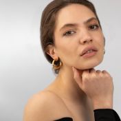 Gilded Crescent Hoops