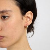 Single Glossy Bar Earring Charm With Crystal [18K Gold Vermeil]