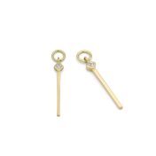 Single Glossy Bar Earring Charm With Crystal [18K Gold Vermeil]
