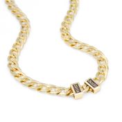 Kubanische Panzerkette mit Namen - 750er vergoldet
