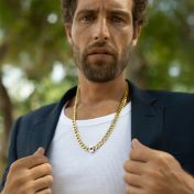 Two-Tone Cuban Link Chain For Men - Silver Nano Bible