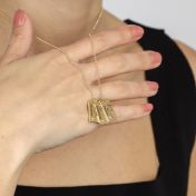 Mirella Birth Flower Name Necklace with a Moissanite [18K Gold Plated] 