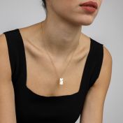 Mirella Birth Flower Name Necklace with a Moissanite [18K Gold Plated] 