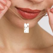 Mirella Geburtsblume Kette mit Gravur [750er Gold Vermeil]