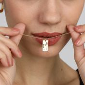 Mirella Birth Flower Name Necklace with a Moissanite [18K Gold Plated] 