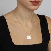 Mirella Geburtsblume Kette mit Gravur [750er Gold Vermeil]