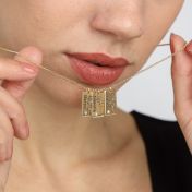 Mirella Birth Flower Name Necklace with a Moissanite [18K Gold Plated] 