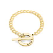 Family Anchor Curb Chain Name Bracelet [18K Gold Plated]