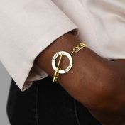Family Anchor Curb Chain Name Bracelet [18K Gold Vermeil]