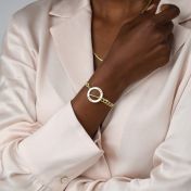 Family Anchor Curb Chain Name Bracelet [18K Gold Vermeil]