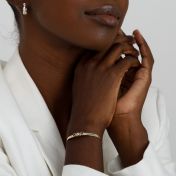 Herringbone Birthstone Bracelet [18K Gold Plated]