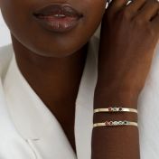 Herringbone Birthstone Bracelet [18K Gold Plated]