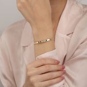 Herringbone Geburtsstein-Armband [750er vergoldet]