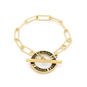 Family Journey Link Chain Name Bracelet - Dark Circle [18K Gold Plated]