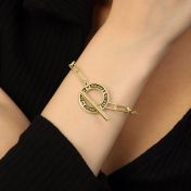 Family Journey Link Chain Name Bracelet - Dark Circle [18K Gold Vermeil]