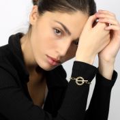 Family Journey Link Chain Name Bracelet - Dark Circle [18K Gold Vermeil]