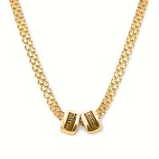 Emily Milanaise Kette mit Gravur [750er Gold Vermeil]